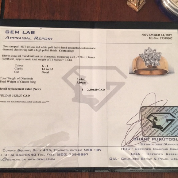 14k Gold Diamond cluster ring w/ appraisal Vintage - Picture 11 of 13